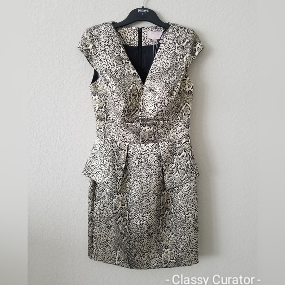 NWT jacquard snake print peplum dress - Picture 5 of 6